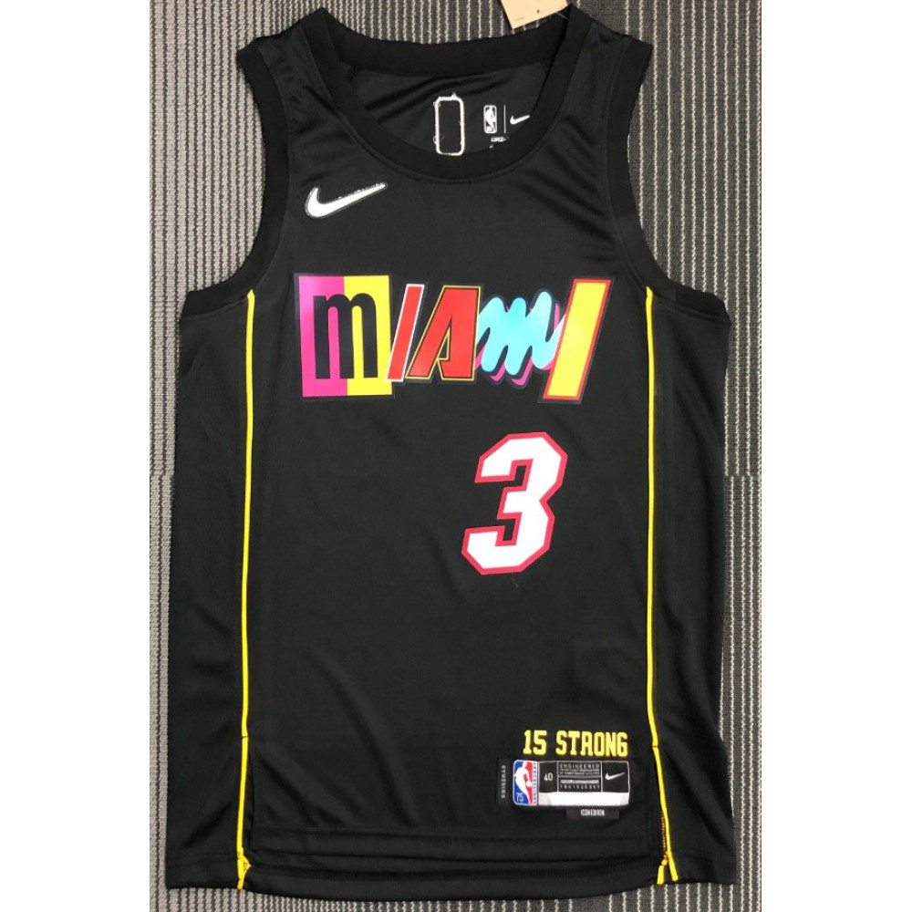 Men's Miami Heat Dwyane Wade #3 Black 2021/22 Swingman Jersey - City Edition-Pro Kit Vault | Brand New 26/27 Sports Jerseys